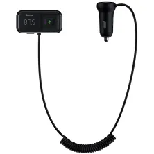AUX/FM-трансмиттер Baseus S-16 MP3 VAW авто адаптер ресивер магнитолы 2USB 3.1A Черный