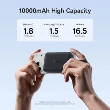 УМБ Baseus EnerFill FM11 Qi Magnetic 10000mAh 30W с функцией MagSafe и Qi 15W и встроенным кабелем Type-C 30W Черный