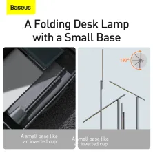 Настільна лампа Baseus LED Smart Eye Reading Desk Lamp із вбудованим акумулятором 2200 mAh Сірий