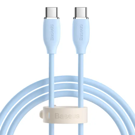Кабель Baseus Jelly Liquid Silica Gel Fast Charging Data Cable Type-C to Type-C 100W 20V 5A 1.2m Синій