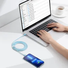 Кабель Baseus Crystal Shine Series Fast Charging Data Cable Type-C to Lightning PD 20W 2m Блакитний
