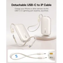 УМБ Baseus EnerFill FC21 Qpow 3 Ultra 10000mAh 22.5W з технологією QC3.0+PD3.0 + Кабель Type-C to Lightning Сріблястий