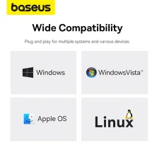 USB-хаб Baseus 4in1 PortalJoy 4-Port Type-A HUB Adapter Type-A to USB3.0*3, RJ45 Сірий