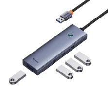 USB-хаб Baseus 4in1 UltraJoy 4-Port Type-A HUB Adapter Type-A to USB3.0*4 Сірий