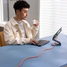 Кабель Baseus 0℃ Series Fast Charging Data Cable USB to Type-C 100W 20V 5A 2m Помаранчевий