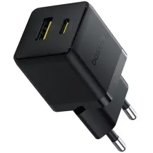 Мережевий зарядний пристрій Baseus Palm Fast Charger QC3.0+PD3.0 30W USB+Type-C 3A Чорний