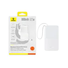УМБ Baseus EnerFill FC51 Bipow2 Pro 30000mAh 22.5W 2.4A з технологією QC3.0+PD3.0 та Type-C кабелем 22.5W Білий