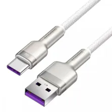 Кабель Baseus Cafule Metal Data Cable USB to Type-C 66W 11V 6A 1m Білий