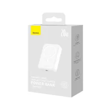 УМБ Baseus Magnetic Mini Wireless Fast Charge 2in1 20000mAh 20W 3A QC3.0+PD3.0 з Бездротовою зарядкою Qi 15W Білий