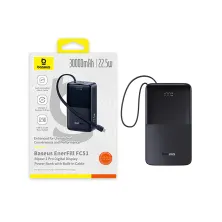 УМБ Baseus EnerFill FC51 Bipow2 Pro 30000mAh 22.5W 2.4A з технологією QC3.0+PD3.0 та Type-C кабелем 22.5W Чорний