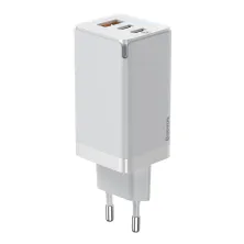 Сетевое зарядное устройство Baseus Quick GaN2 Pro QC4.0+PD3.0 65W USB+2Type-C 5A + кабель Baseus Type-C to Type-C 100W 20V/5A 1м Белый