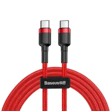 Кабель Baseus Cafule Flash Charging Data Line Cable Type-C to Type-C PD 2.0 QC 3.0 60W 20V 3A 1m Червоний