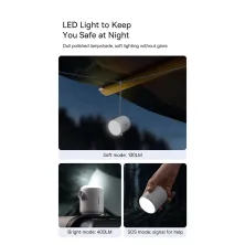 Портативний аккумуляторный насос Baseus PocketGo Portable Air Pump 1600mAh с фонариком Белый