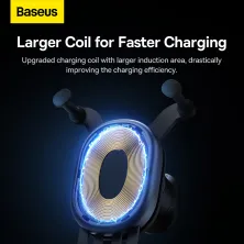 Бездротовий автомобільний зарядний пристрій Baseus Stable Gravitational Wireless Charging Car Mount Pro з технологією Qi 15W Чорний