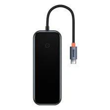 USB-хаб Baseus 5in1 AcmeJoy 5-Port Type-C HUB Adapter Type-C to USB3.0*2, USB2.0*1, Type-C*1, 4KHDMI, Сірий