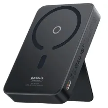 УМБ Baseus MagPro Magnetic Bracket Wireless Fast Charge 5000mAh 20W 2.4A QC3.0+PD3.0 с Беспроводной зарядкой Qi 15W Черный