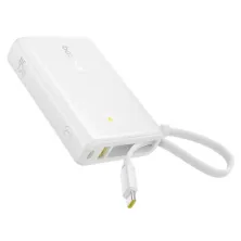 УМБ Baseus PicoGo Digital Display 10000mAh 45W 3A з технологією QC3.0+PD3.0 і Type-C кабелем 45W Білий