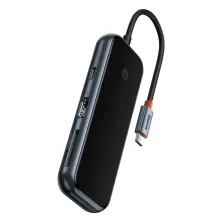 USB-хаб Baseus 7in1 AcmeJoy 7-Port Type-C HUB Adapter Type-C to USB3.0*2, USB2.0*2, Type-C*1, 4KHDMI, TF, SD Сірий