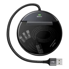 Кабель станція для зарядки Baseus Car Sharing Charging Station 6-in-1 USB to Lightning+Type-C+MicroUSB 3А 1m Чорний