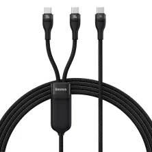 Кабель Baseus Flash Series 2 2-in-1 Fast Charging Data Cable Type-C to Type-C+Type-C 100W 1.5m Чорний