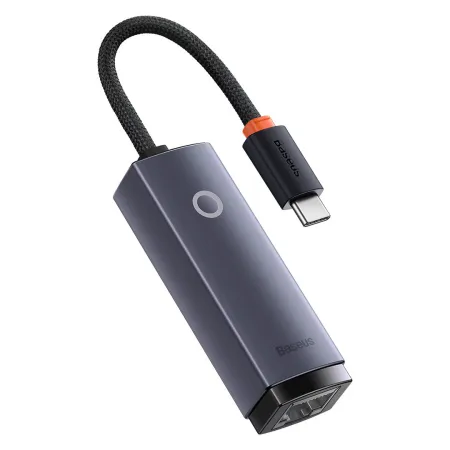 USB Перехідник Baseus Lite Series Ethernet 1000 Mbps Type-C to RJ45 Сірий