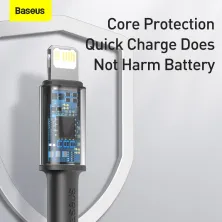 Кабель Baseus High Density Braided Fast Charging Data Cable Type-C to Lightning PD 20W 2m Черный