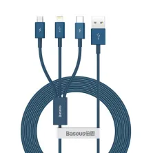 Кабель Baseus Superior Series 3-in-1 Fast Charging Data Cable USB to Lightning+Type-C+MicroUSB 3.5А 1.5m Синий