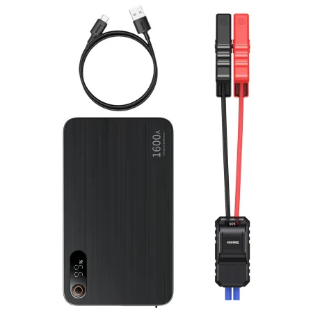 Пускозарядное устройство Бустер Baseus Super Energy Pro+ Car Jamp Starter 3in1 12V 16000mAh 1600A с функцией Павербанка 65W 5V/3A и LED фонарика Черный