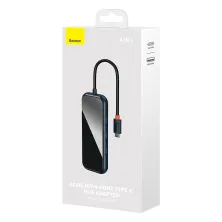 USB-хаб Baseus 4in1 AcmeJoy 4-Port Type-C HUB Adapter Type-C to USB3.0*4, Сірий