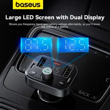 FM-трансмиттер Baseus S-09 Lite T-Typed FM Launcher MP3 Car Charger 2USB+Type-C 3.4A Черный