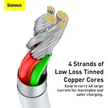 Кабель Baseus Superior Series Fast Charging Data Cable USB to Type-C 66W 11V 6A 1m Белый