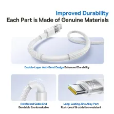 Кабель Baseus Display 2 Series Fast Charging Data Cable Type-C to Type-C 100W 20V 5A 1m Білий