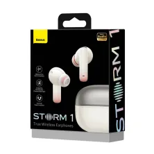 Бездротові Bluetooth навушники Baseus Storm 1 з функцією шумозаглушення ANC Білий