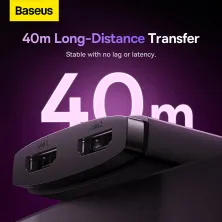 HDMI Світч розгалужувач Baseus AirJoy 2in1 Bidirectional HDMI to 4KHDMI*2 Switch кабель 1м Чорний