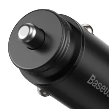 Автомобильное зарядное устройство Baseus Circular Metal PPS Quick Charger Car Charger 30W VOOC USB+Type-C Черный