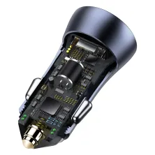 Автомобильное зарядное устройство Baseus Golden Contactor Pro Dual Quick Charger Car Charger 40W 2USB Серый