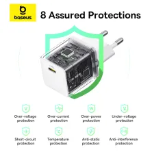 Сетевое зарядное устройство Baseus Palm Fast Charger 1C PD3.0 20W Type-C 3A + Кабель Type-C to Type-C 60W 20V/3A 1м Белый