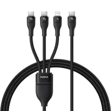Кабель Baseus Flash Series 3 3-in-1 Fast Charging Data Cable  Type-C to Lightning+Type-C+Type-C 100W 1.5m Чорний