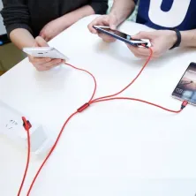 Кабель Baseus Rapid Series Cable 3-in-1 Fast Charging Data Cable USB to Lightning+Type-C+MicroUSB 3А 1.2m Червоний