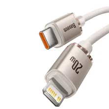 Кабель Baseus Crystal Shine Series Fast Charging Data Cable Type-C to Lightning PD 20W 1.2m Рожевий