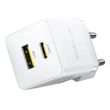 Мережевий зарядний пристрій Baseus Palm Fast Charger QC3.0+PD3.0 30W USB+Type-C 3A + Кабель Type-C to Type-C 60W 20V/3A 1м Білий