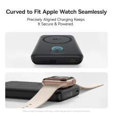 УМБ Baseus EnerFill FT11 Qi Magnetic 10000mAh 27W с зарядкой для Apple Watch и функцией MagSafe и Qi 15W Черный