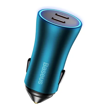 Автомобильное зарядное устройство Baseus Golden Contactor Pro Dual Quick Charger Car Charger 40W 2Type-C Голубой