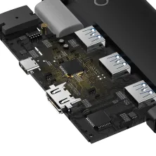 USB-хаб Baseus 5in1 Lite Series 5-Port Type-C HUB Adapter Type-C to USB3.0*3, Type-C(PD)*1, 4KHDMI Чорний