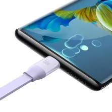 Кабель Baseus Bright Mirror 2 Series Retractable 3-in-1 Fast Charging Data Cable USB to Lightning+Type-C+MicroUSB 66W 1.1m Фиолетовый