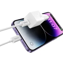 Сетевое зарядное устройство Baseus GaN5 Mini Fast Charger 1C PD3.0 30W Type-C 3A + кабель Baseus Type-C to Type-C 100W 20V/5A 1м Белый