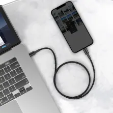 Кабель Baseus High Density Braided Fast Charging Data Cable Type-C to Lightning PD 20W 1m Черный