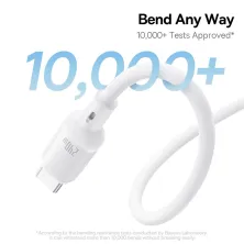 Кабель Baseus PicoGo Magnetic Liquid Silicone Series Fast Charging Data Cable Type-C to Type-C 240W 1m Білий