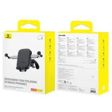 Автодержатель для телефона Baseus UltraControl Mega Series Folding Screen Phone Car Mount в воздуховод Черный