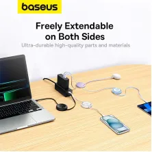 Кабель Baseus Free2Draw Mini Retractable Charging Data Cable Type-C to Type-C 100W 20V 5A 1m Черный